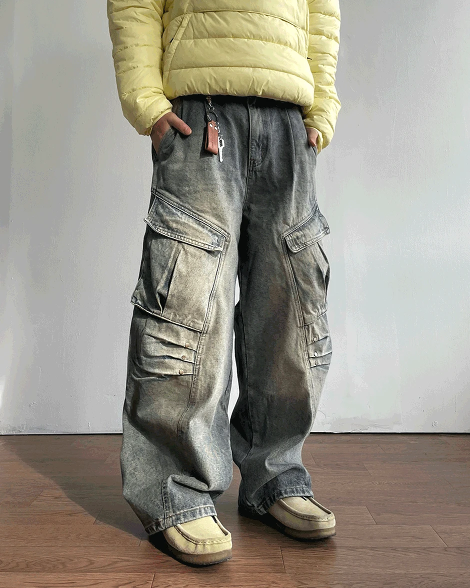 피스 카고 데님 팬츠 2C