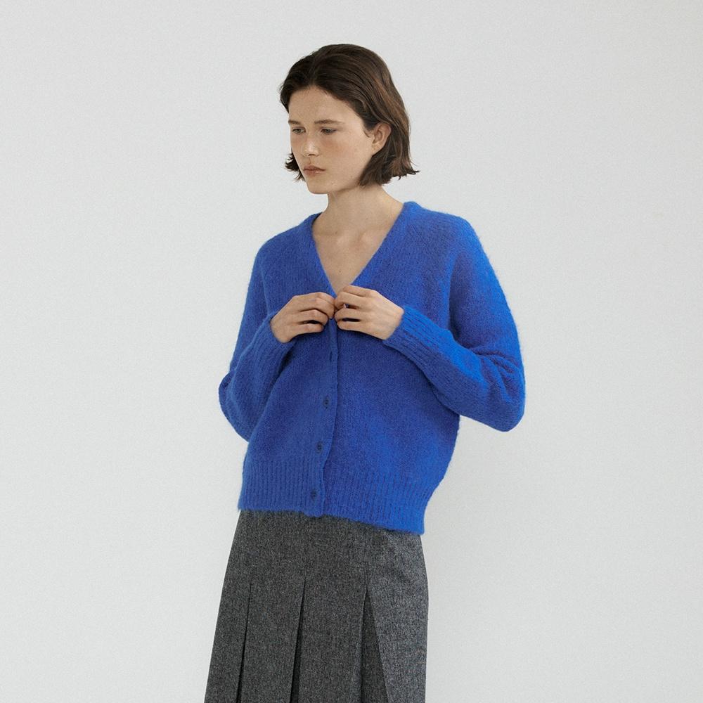 Alpaca V-neck Cardigan (Blue)