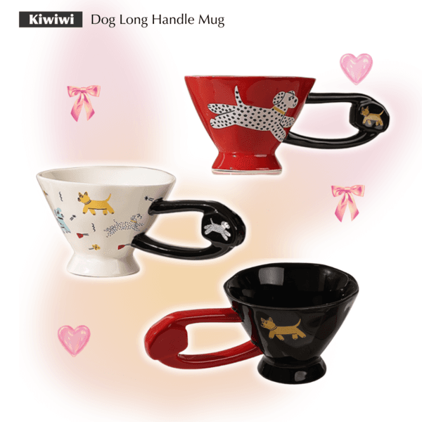 키위위 Dog Long Handle Mug 강아지 긴 손잡이 커피잔
