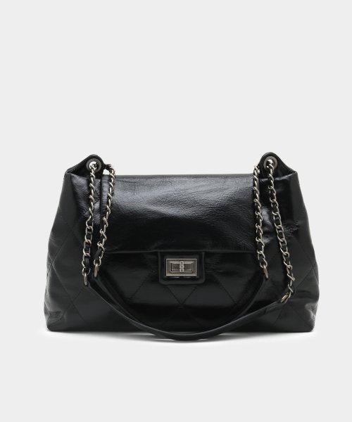 머스트 레더 퀼팅백-블랙(소가죽)