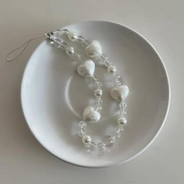 진주 하트 클리어 스트랩