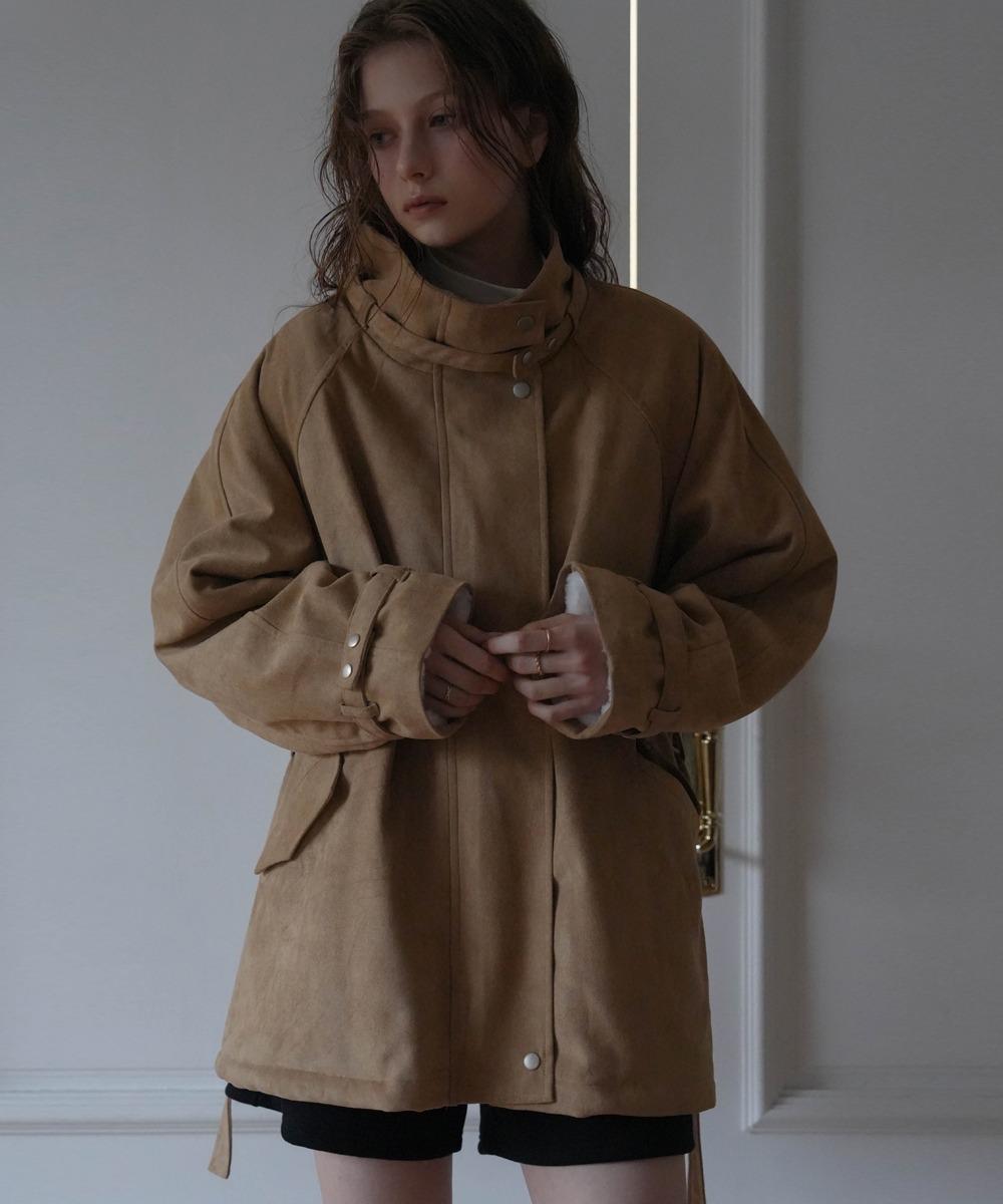 Fur Lined Suede Jacket [Beige]