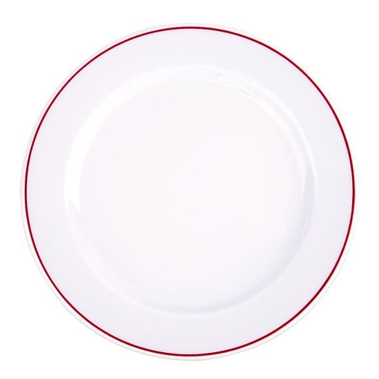 폴바살 이사바 원형접시 L 28cm 버건디라인 도자기 메인 스테이크 빈티지 레트로
