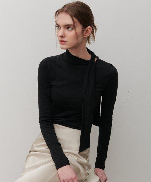 23 AUTUMN 타이 넥 블라우스 (블랙)