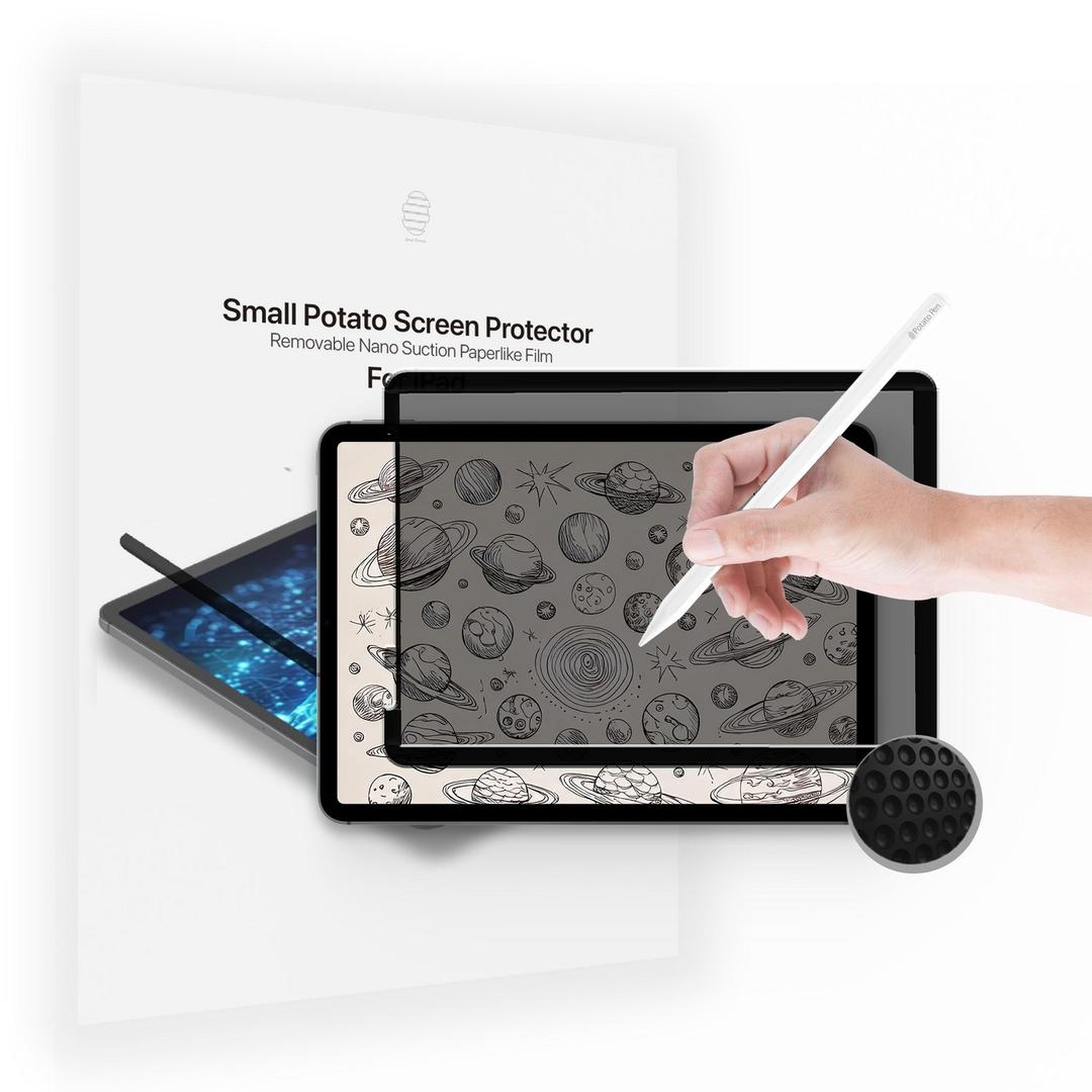스몰포테이토 아이패드 나노흡착 탈부착 종이질감 액정보호 필름 (메탈펜촉 + 광택용 천 set) - 보호필름 | 쿠팡