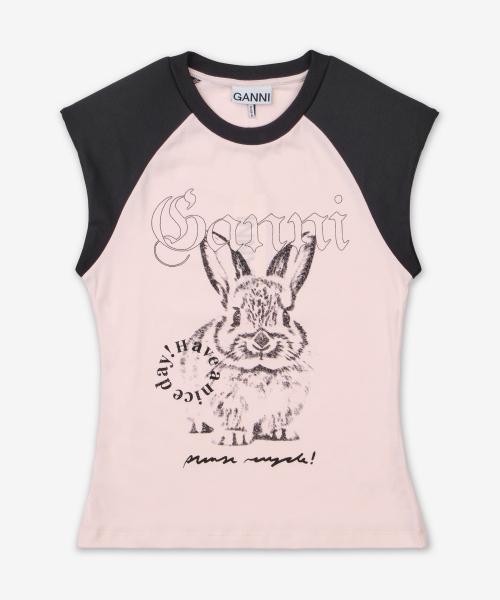 베이직 저지 버니 래글런 반소매 티셔츠 - 프림로즈 핑크 / T4159065