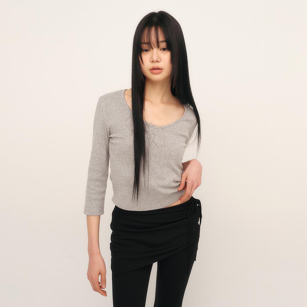 큐리티 C 90S 라인 V넥 티셔츠_3컬러