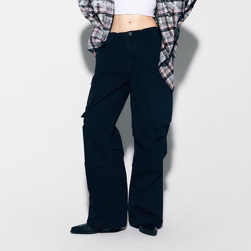 WASH PARACHUTE CARGO PANTS BLACK