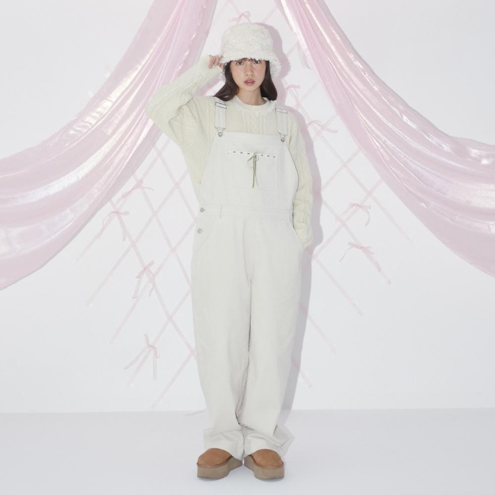 RIBBON CORDUROY OVERALL (IVORY)
