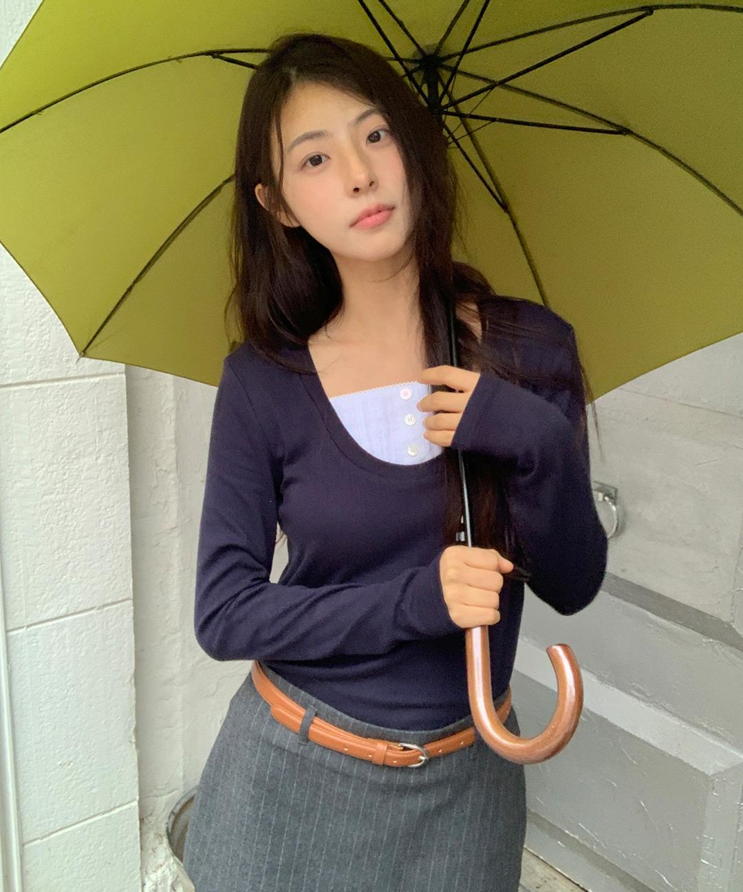 레터프롬문 [가을신상베스트✨] 메릿 레이어드 셔츠 티셔츠 ( 2 colors )