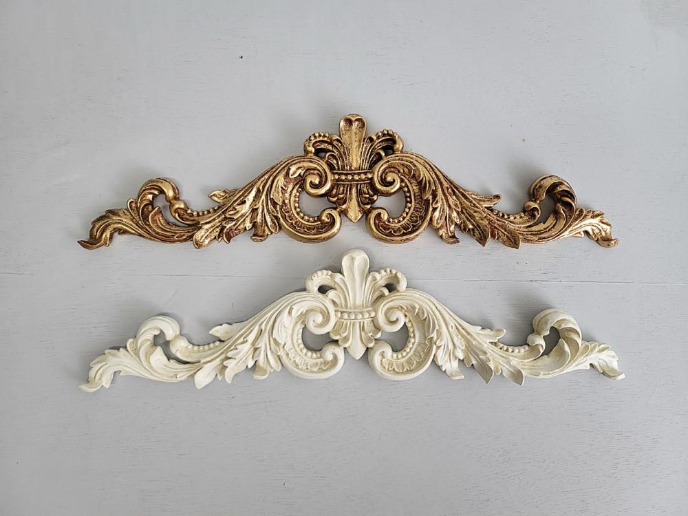 쉐비블랑체 엔틱 몰딩 가구 diy 벽장식 데코 장식 화이트 골드