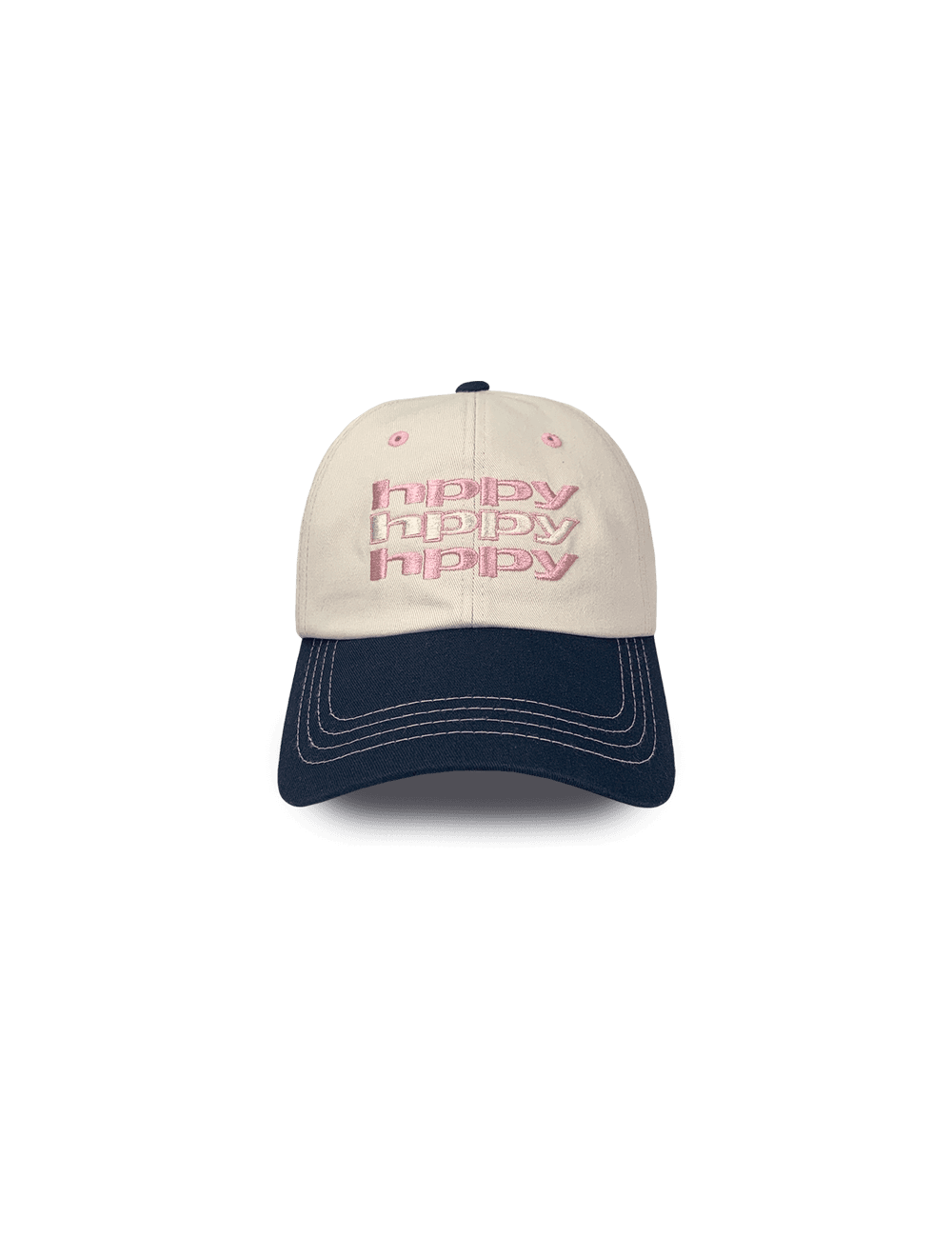 H002 TWO TONE SIGNATURE 3 LOGO BALL CAP - NAVY