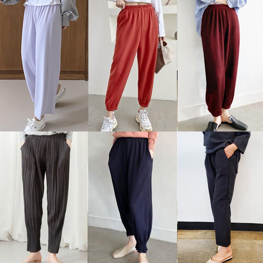 밴딩 플리츠 통바지 와이드팬츠 조거 소세지 몸빼 주름 고무줄바지 당꼬 봄 여름