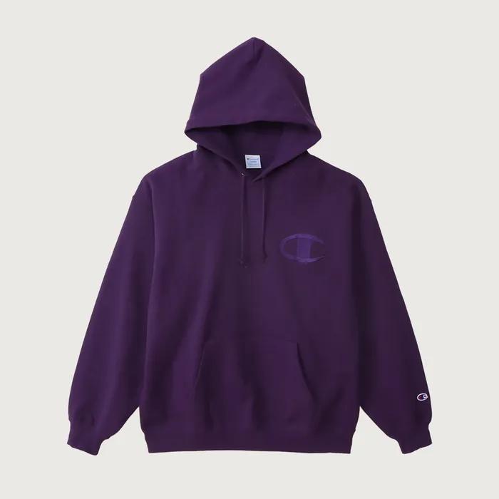 빅 C로고 오버핏 후드 티셔츠 Dark Purple