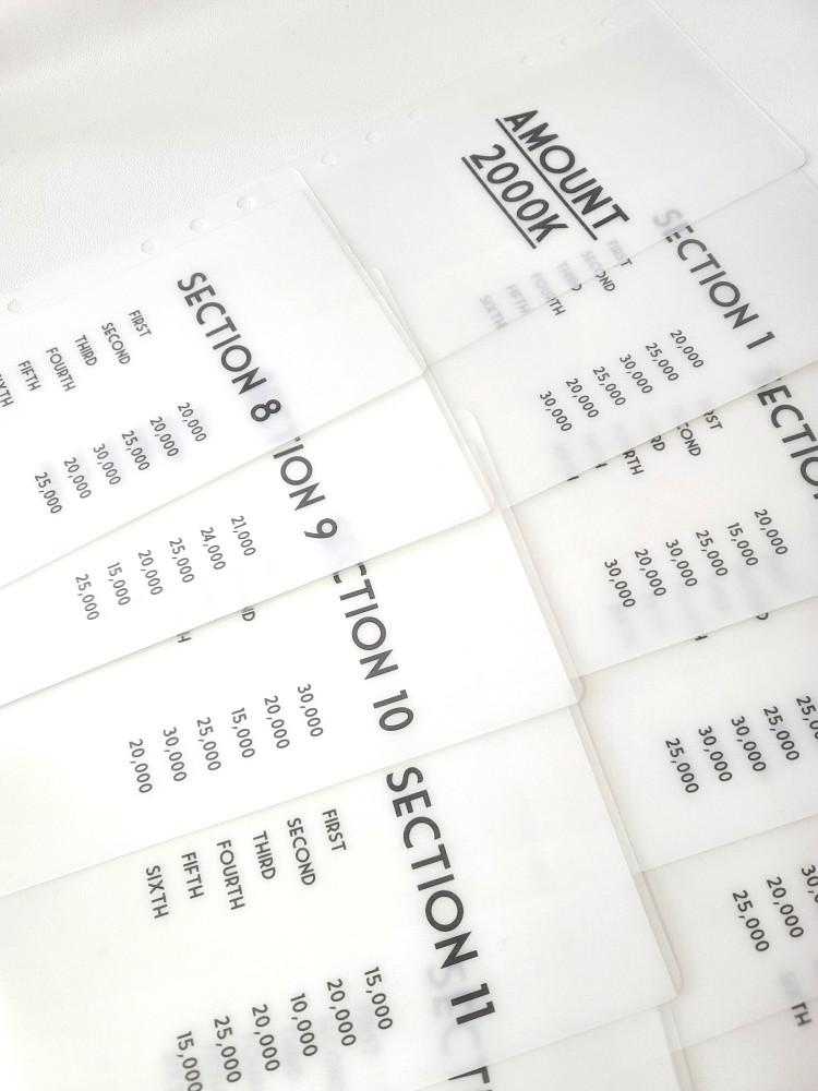 A6 SECTION 14 속지-총200만원(표지1장+속지14장)현금생활 저축챌린지 바인더 예산