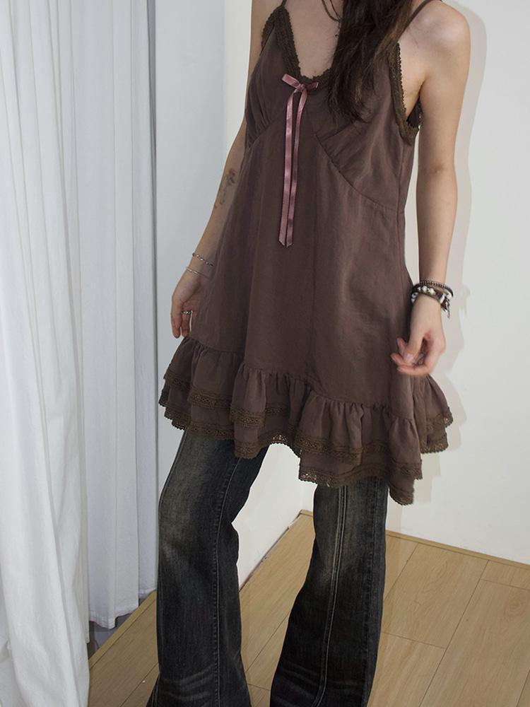 Steam Fish French lace suspender dress