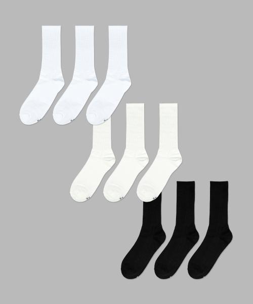 일오공칠(IL-O-GONG-CHIL)  [6PACK] 1507 모노 트라우져 삭스_ 스노우화이트/화이트/블랙 - 흘러내리지 않는 양말 - 사이즈 & 후기 | 무신사