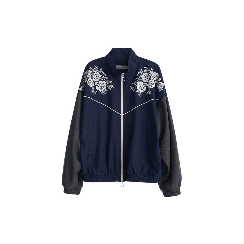 FLOWER EMBROIDERY 80S TRACK JACKET