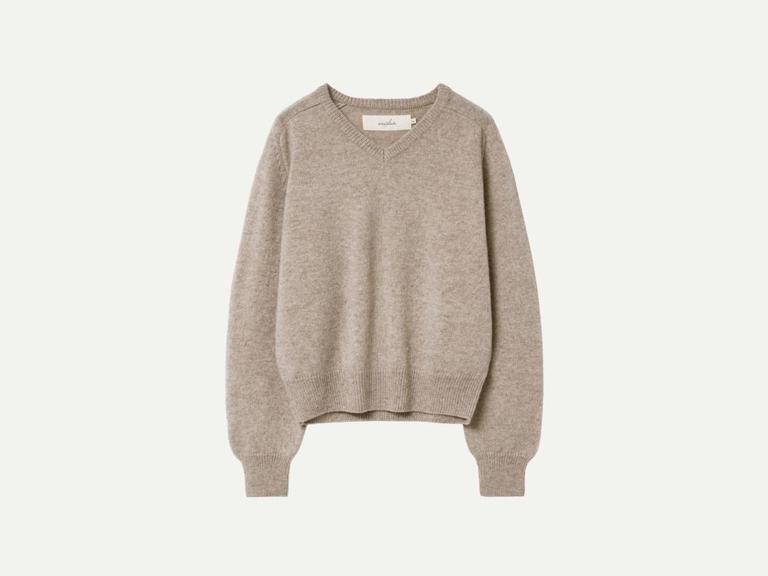 Via Wool v-neck knit  (Beige)