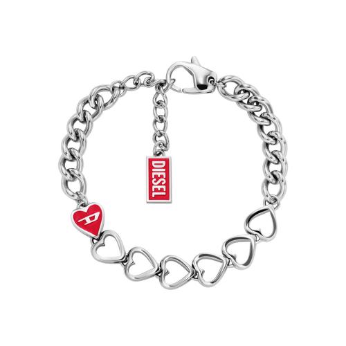 DX1668040 D 로고 하트 모티브 체인 팔찌