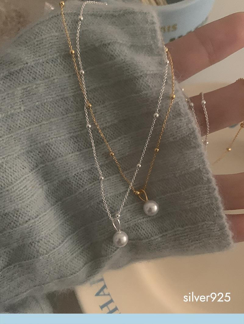 dot pearl necklace (silver925)