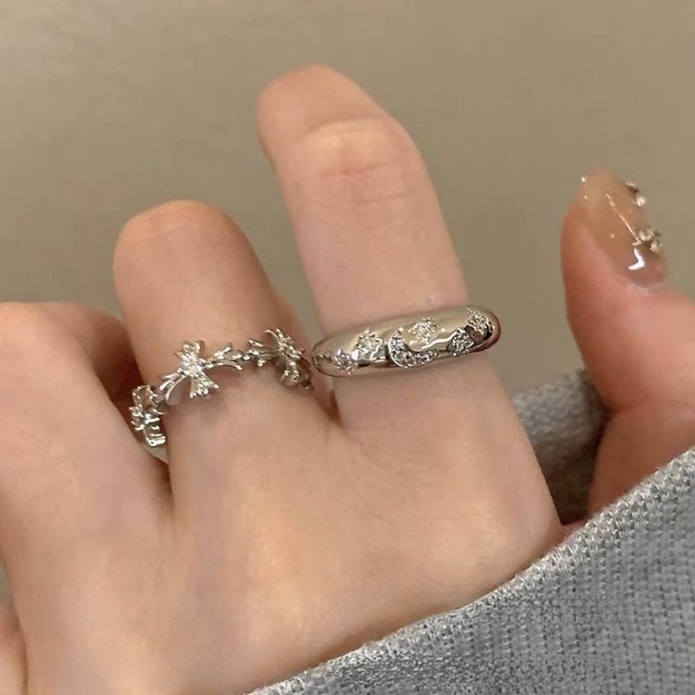 2개 세트 가격‼️ 헤르츠룸 Antique sky ring 앤틱 반지 앤티크 실버링 패션소품 반지 별 십자가