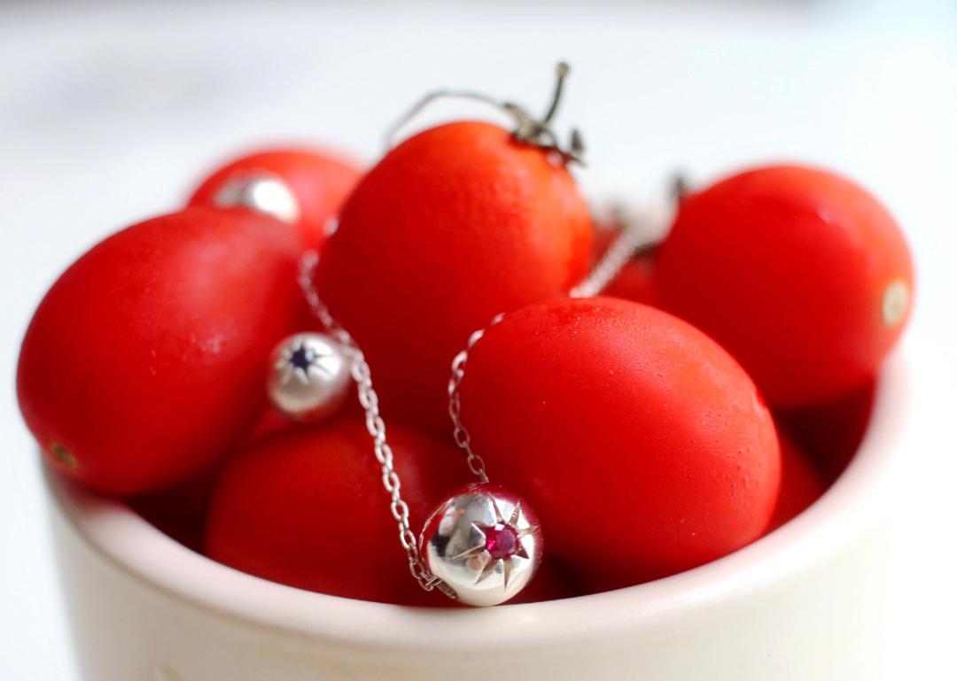 cherry tomato necklace