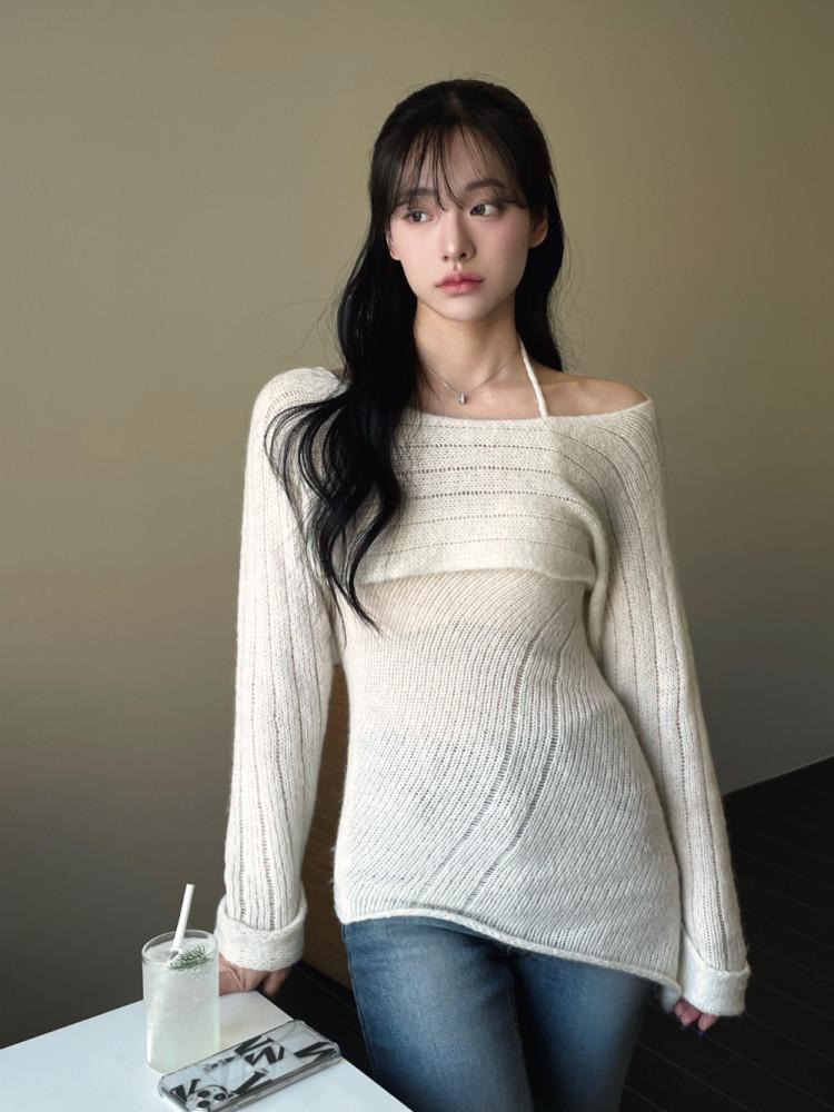 하모니 니트 볼레로 세트