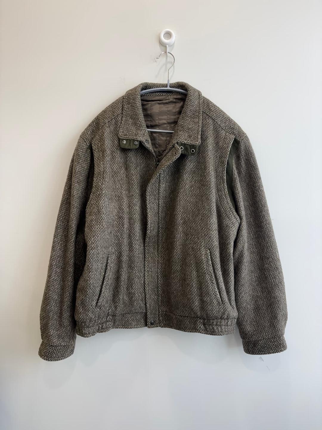 카키 울 스웨이드 믹스 블루종 코트 | 후루츠패밀리