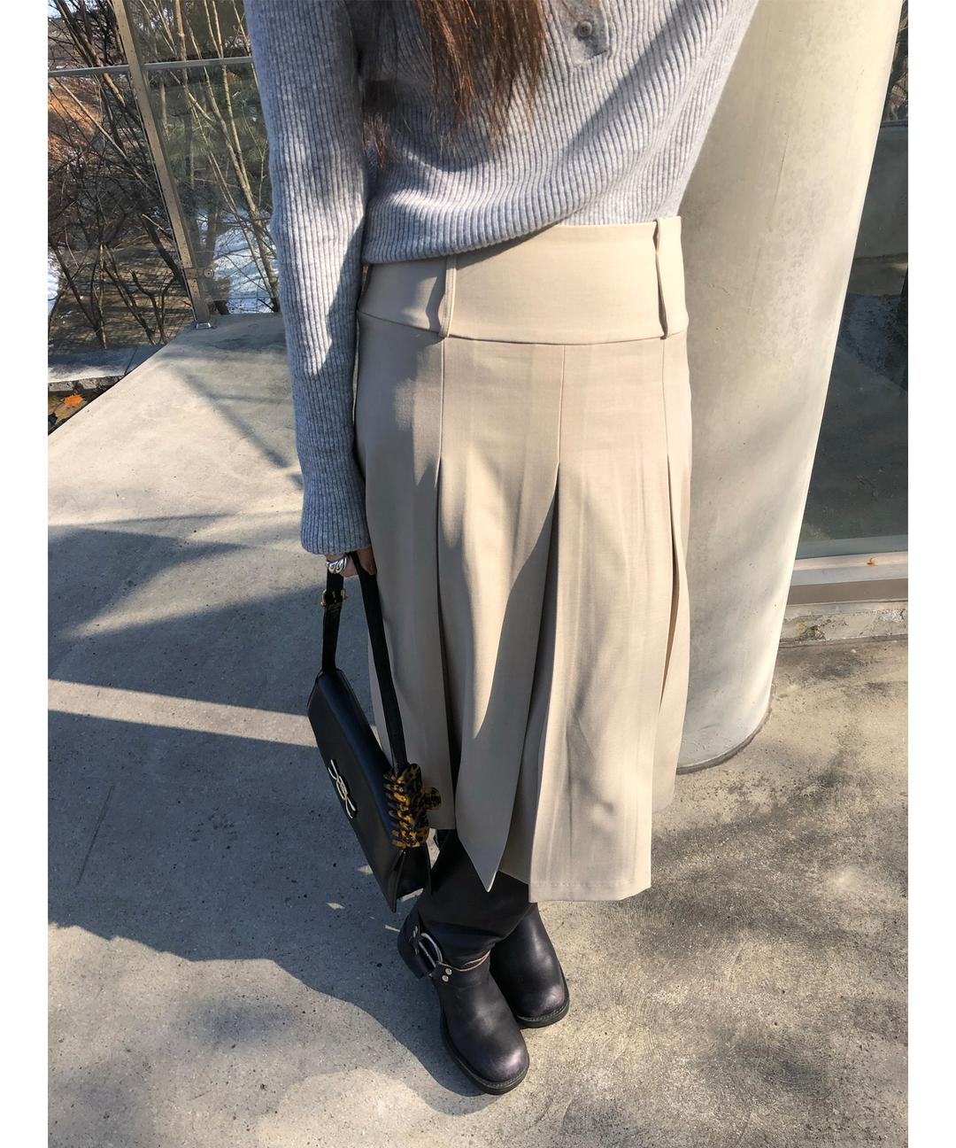 Matt midi pleats sk-2color