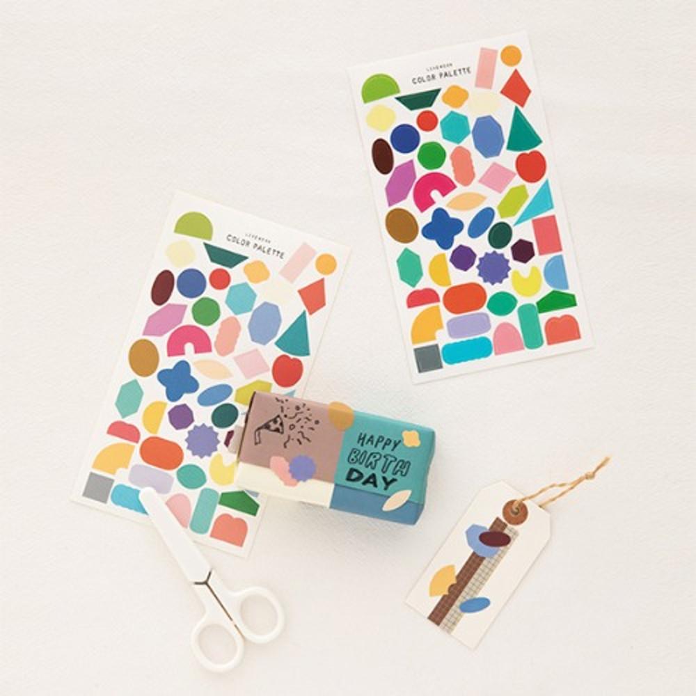 [라이브워크] 컬러파레트 도형 스티커 컬러 웨이