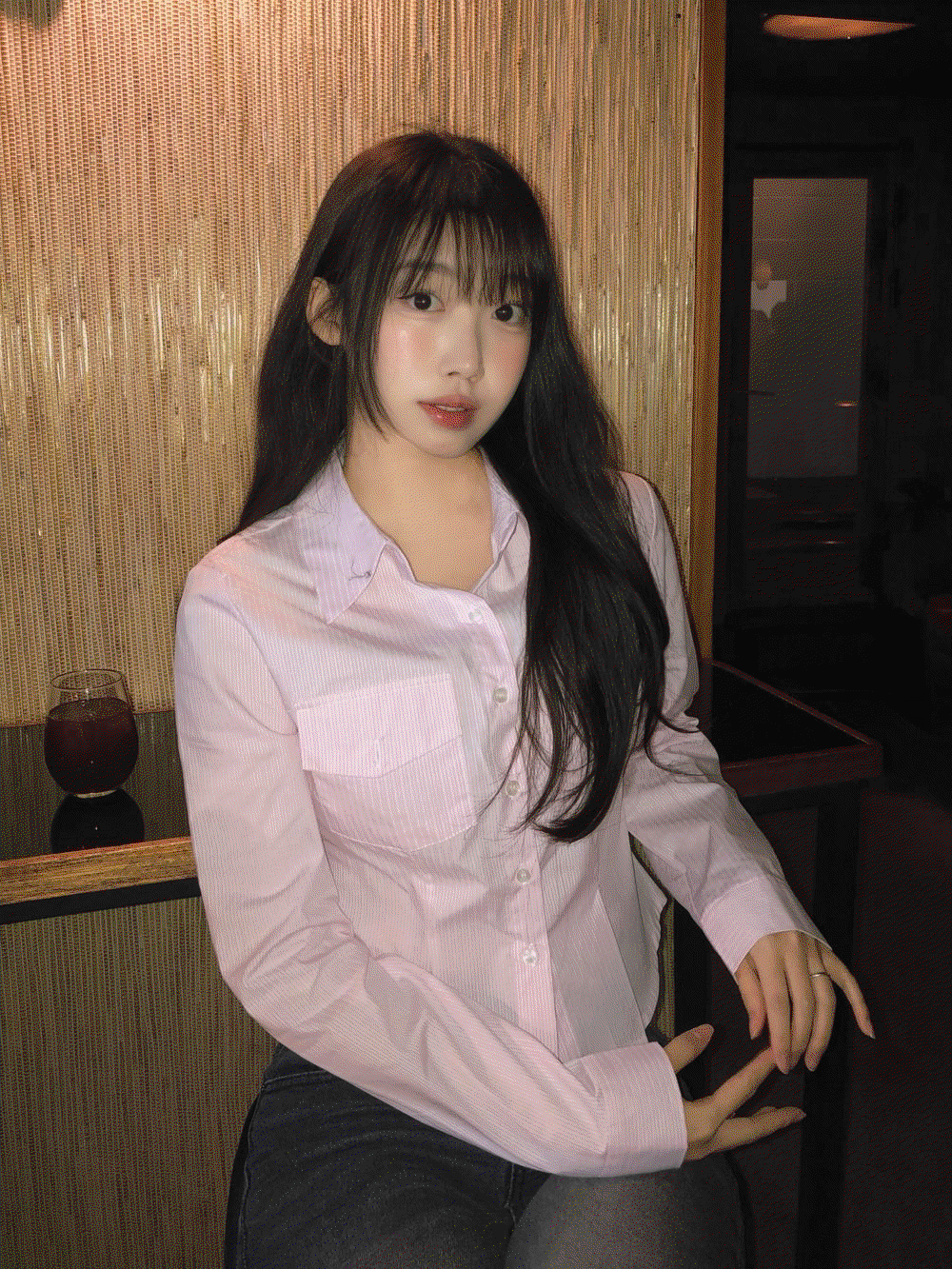Moment crop stripe shirt (2 color)