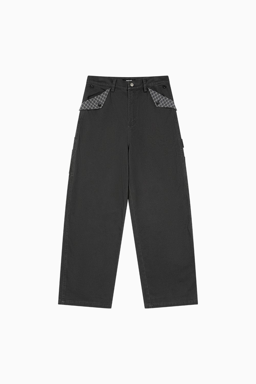 CHECK POCKET CARPENTER PANTS, CHARCOAL