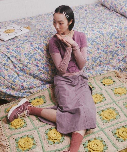 CARGO LONG SKIRT_PURPLE