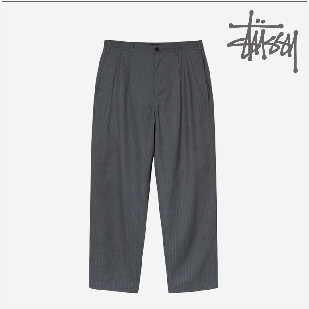 스투시 스트라이프 볼륨 플리츠 트라우저-그레이 Volume Pleated Trouser