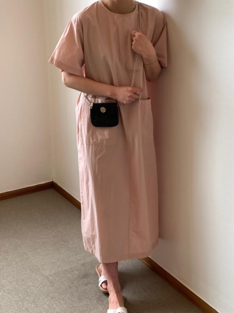 빅사이즈 포켓 바스락 원피스