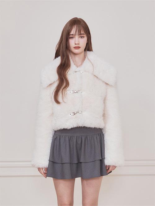 베베 세일러 퍼 자켓 (아이보리)