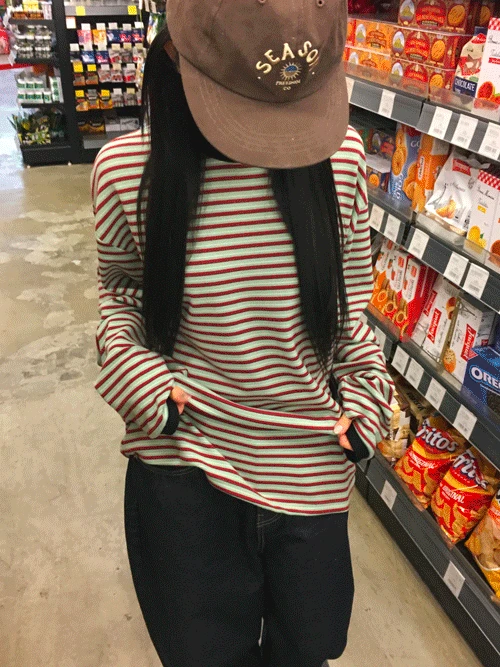 워머 단가라 기모 긴팔티 (3colors)