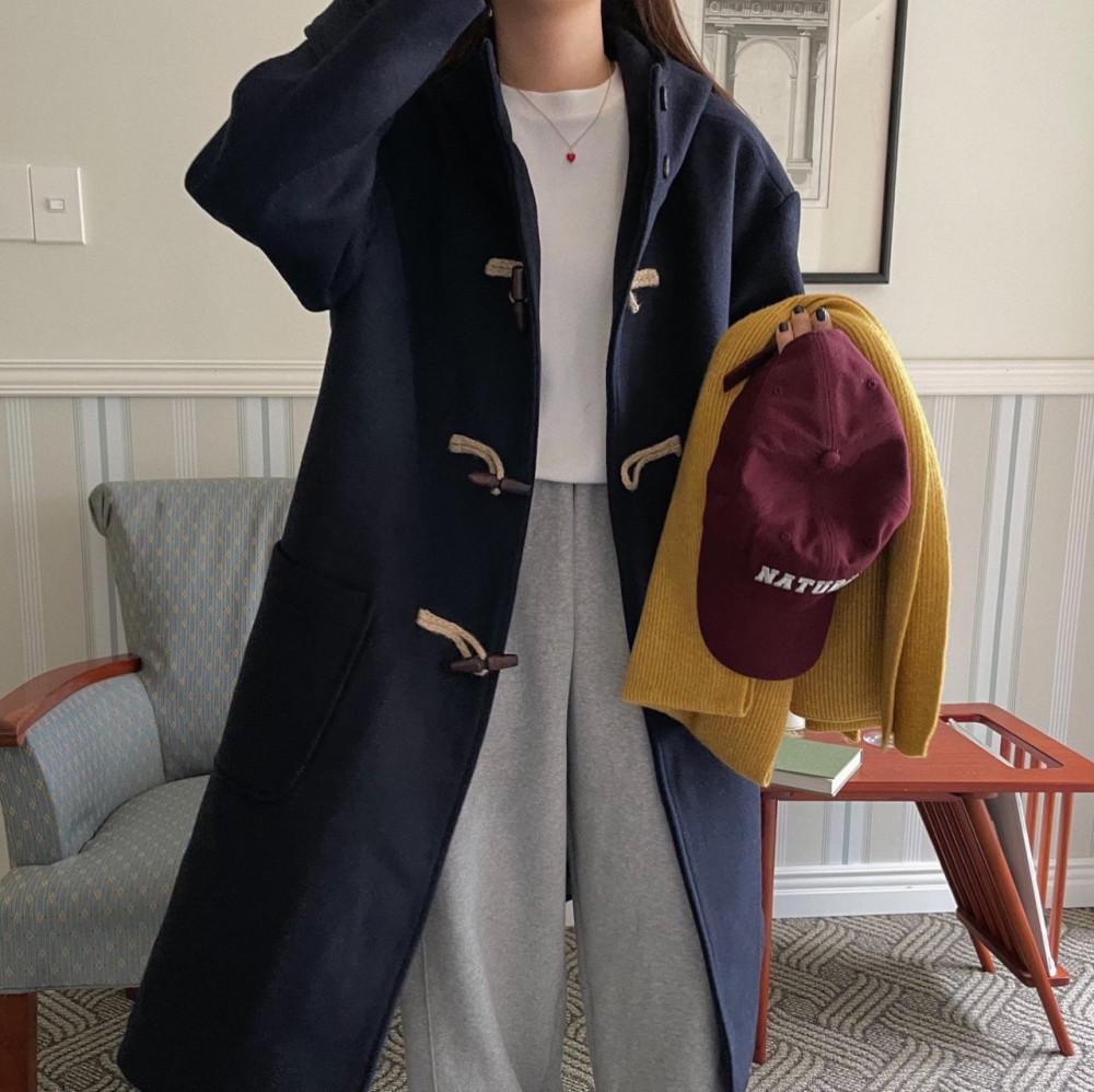 후드 떡볶이 코트 - 딥네이비 (재진행)