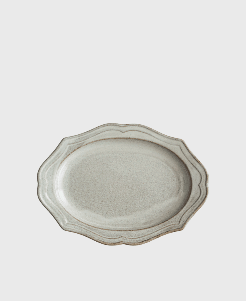 [FPM selection] Minoyaki Lace Oval Plate_Soil