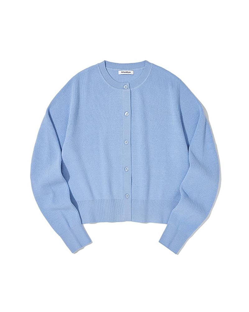 크롭 니트 가디건_블루