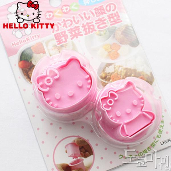 (일본) 헬로키티 도시락 꾸미기 얼굴모양틀 (2Pset) 키티 야채 햄 치즈 모양틀