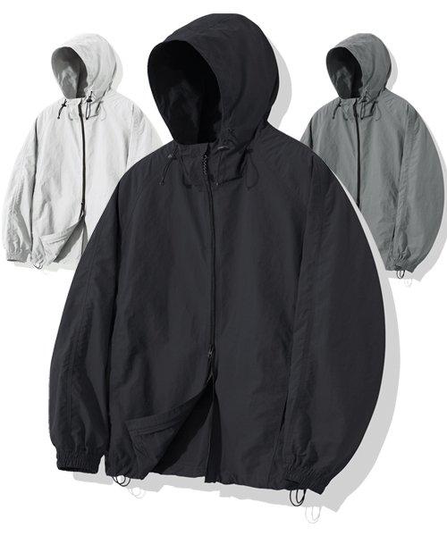 투웨이 오버사이즈 윈드브레이커 자켓_블랙