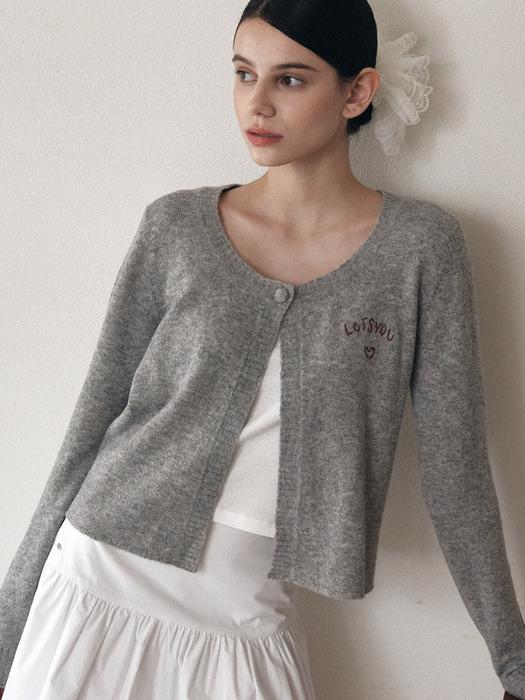 lotsyou_Zoe Knit Cardigan Melange Gray