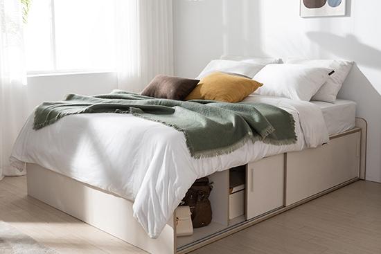 빅터 무헤드 슬라이딩 빅수납 침대 SS/Q (매트별도)