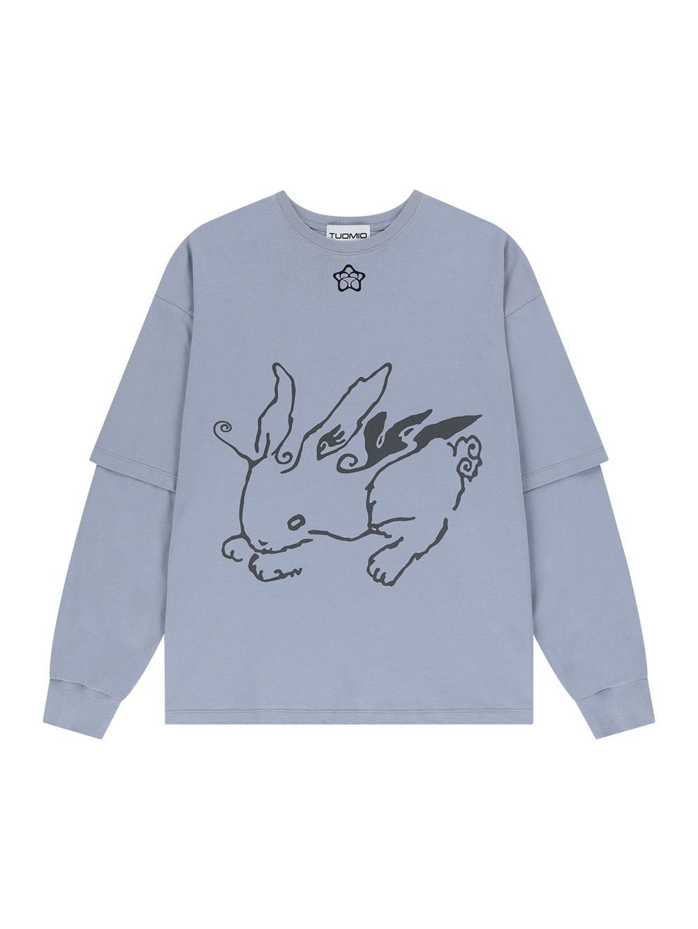 [11/29 예약배송] BUNNY LAYERED LONG SLEEVES [BABY BLUE]