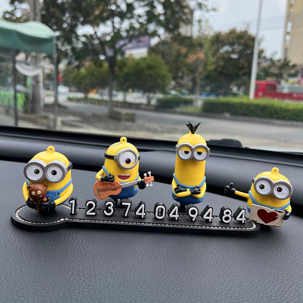 미니언즈 피규어 세트 자동차 주차번호판 차량용 전화번호 알림판