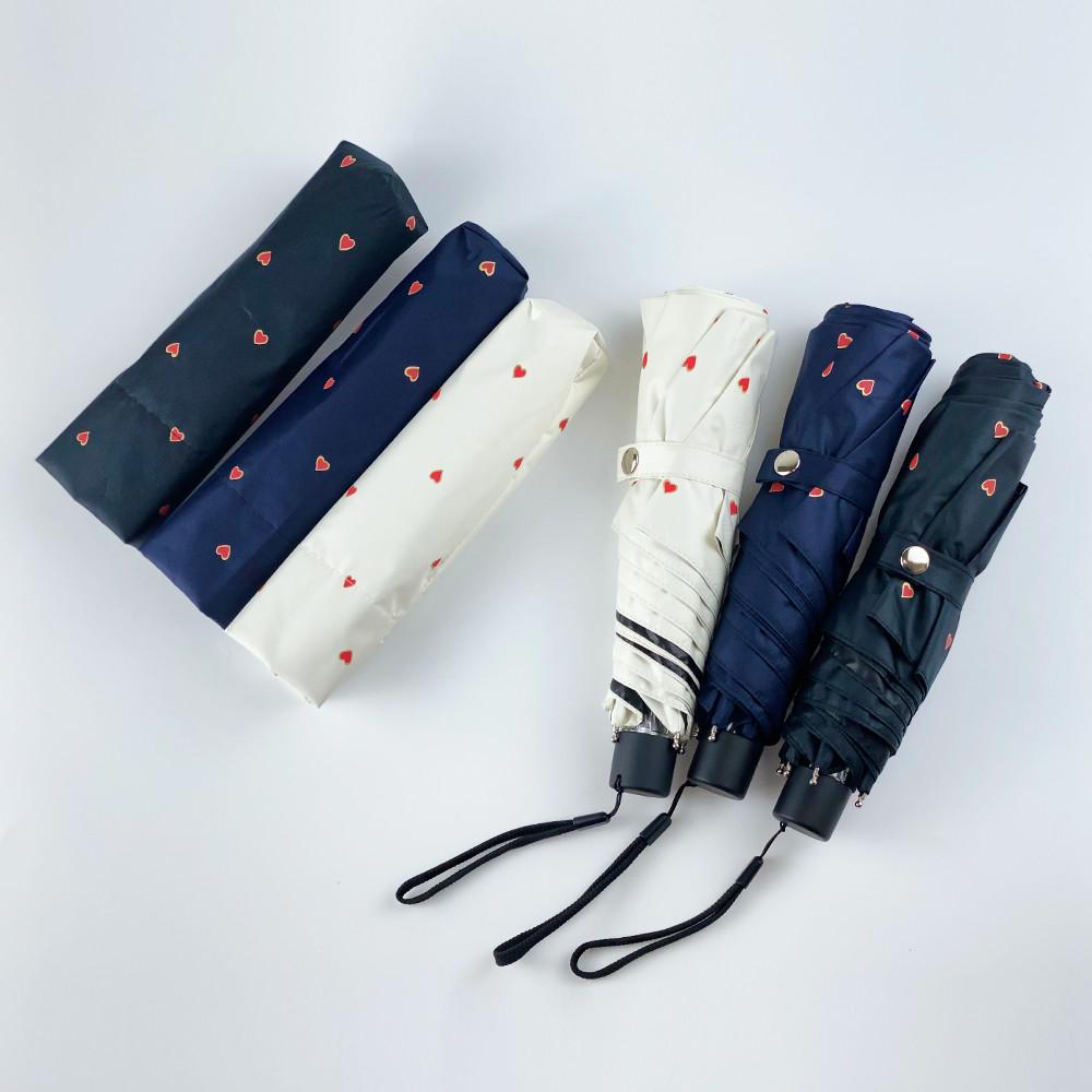 3단 하트 미니 암막양산 기라로쉬 자외선차단 초경량 우양산