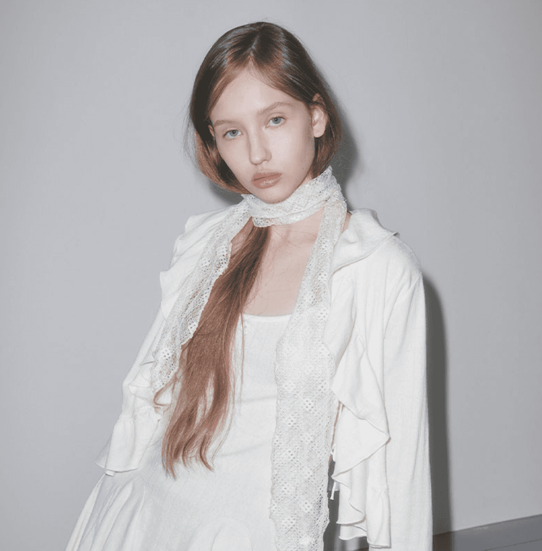 FUN FROM FUN🥚LACE SILHOUETTE SCARF(WHITE)