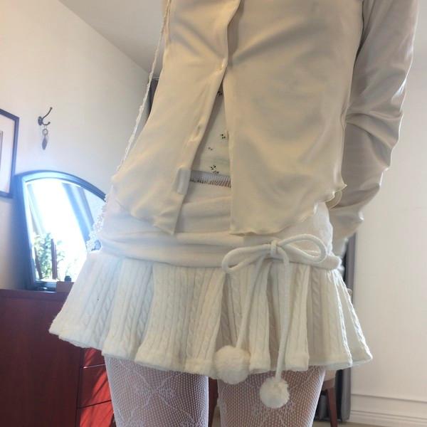 [3차 재입고] Ming Draped Knit Skirt ✿ -IVORY